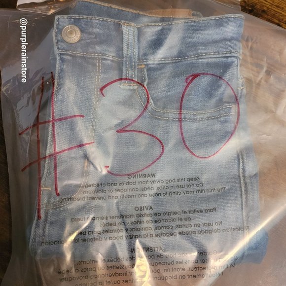 American Eagle Jeans 0 S Jegging Crop Super Hi Rise Medium Light Wash Denim - Picture 12 of 12